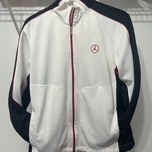 Men's Nike Air Jordan Track Jacket Size Medium M White Black Red Fullzip